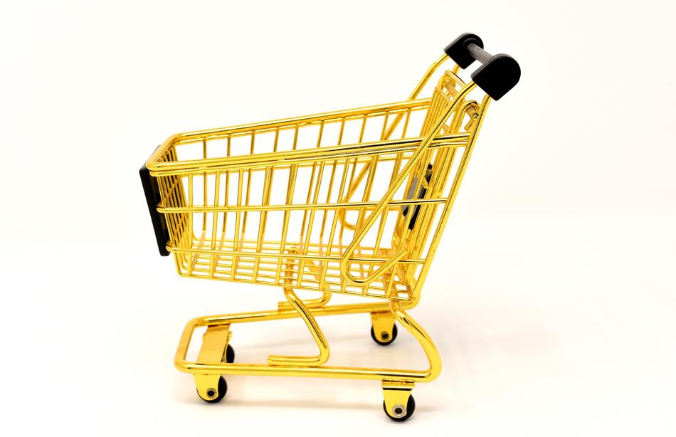 Shopping Cart gold yellow