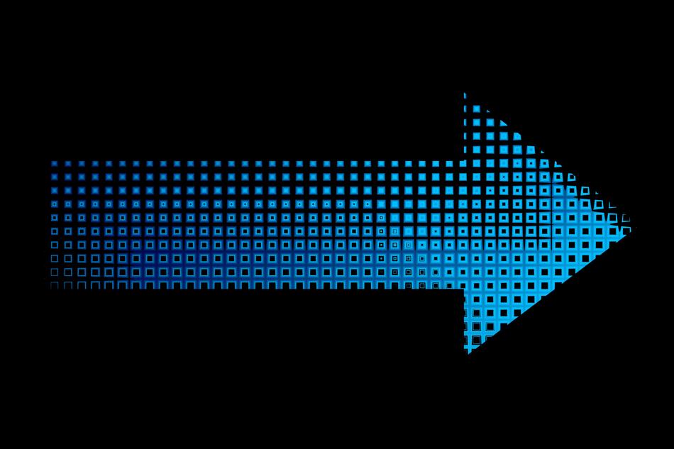 blue arrow on black as background