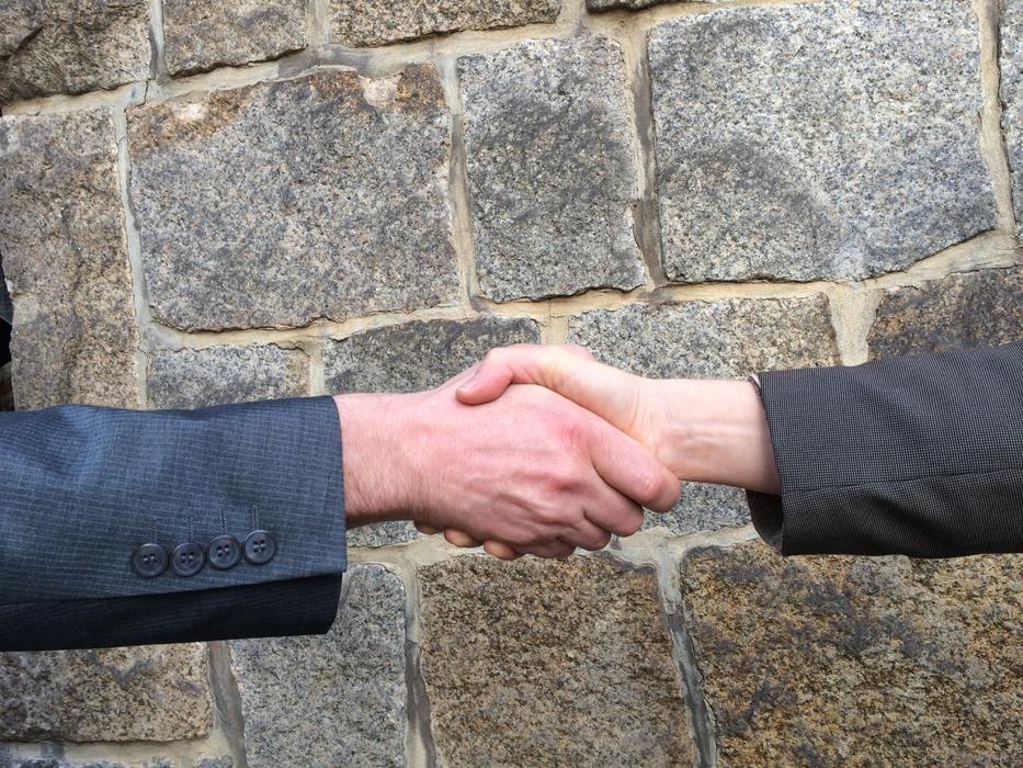 Handshake wall drawing