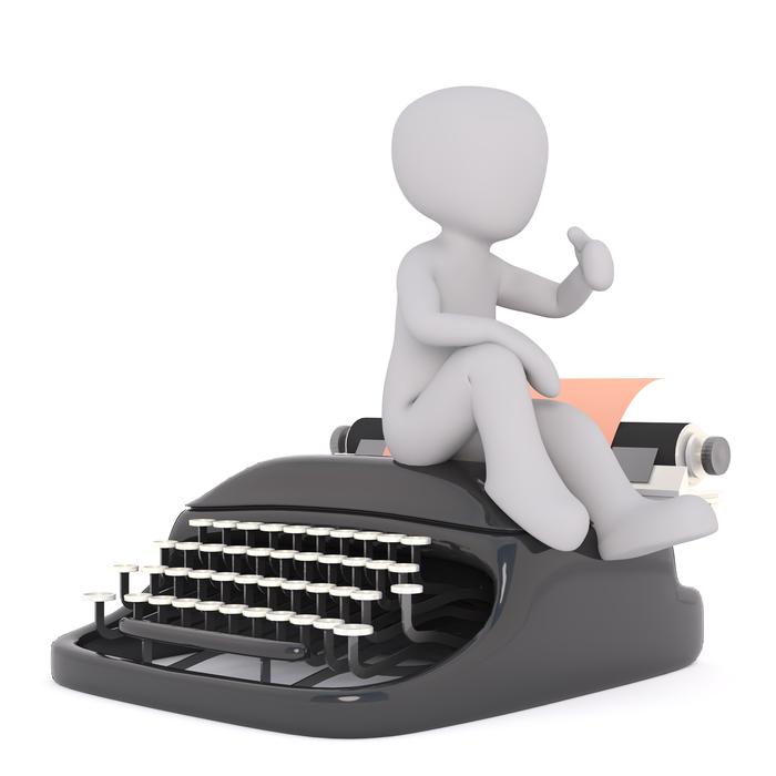 white stickman on the typewriter