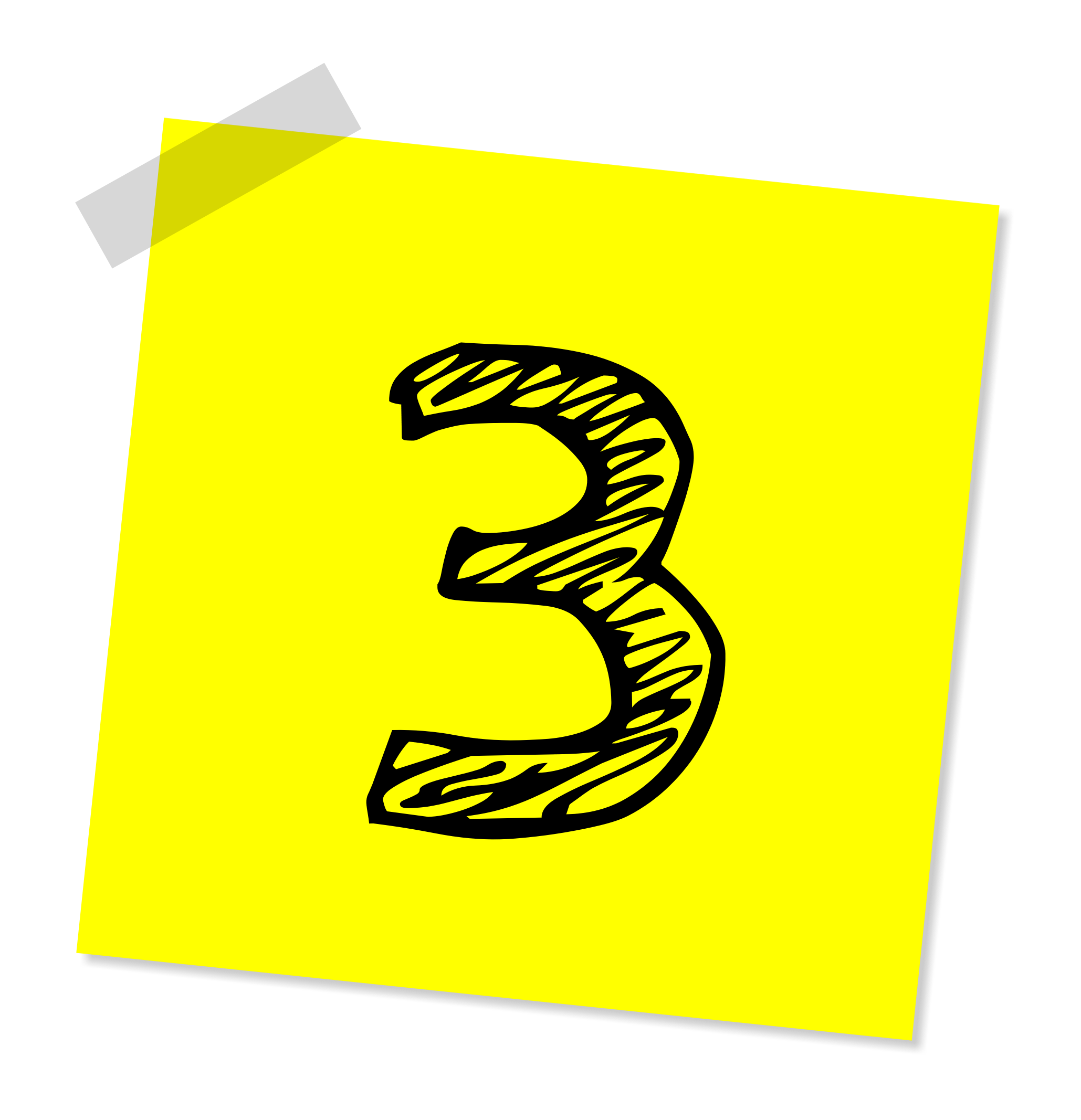 Three 3 number as a drawing free image download
