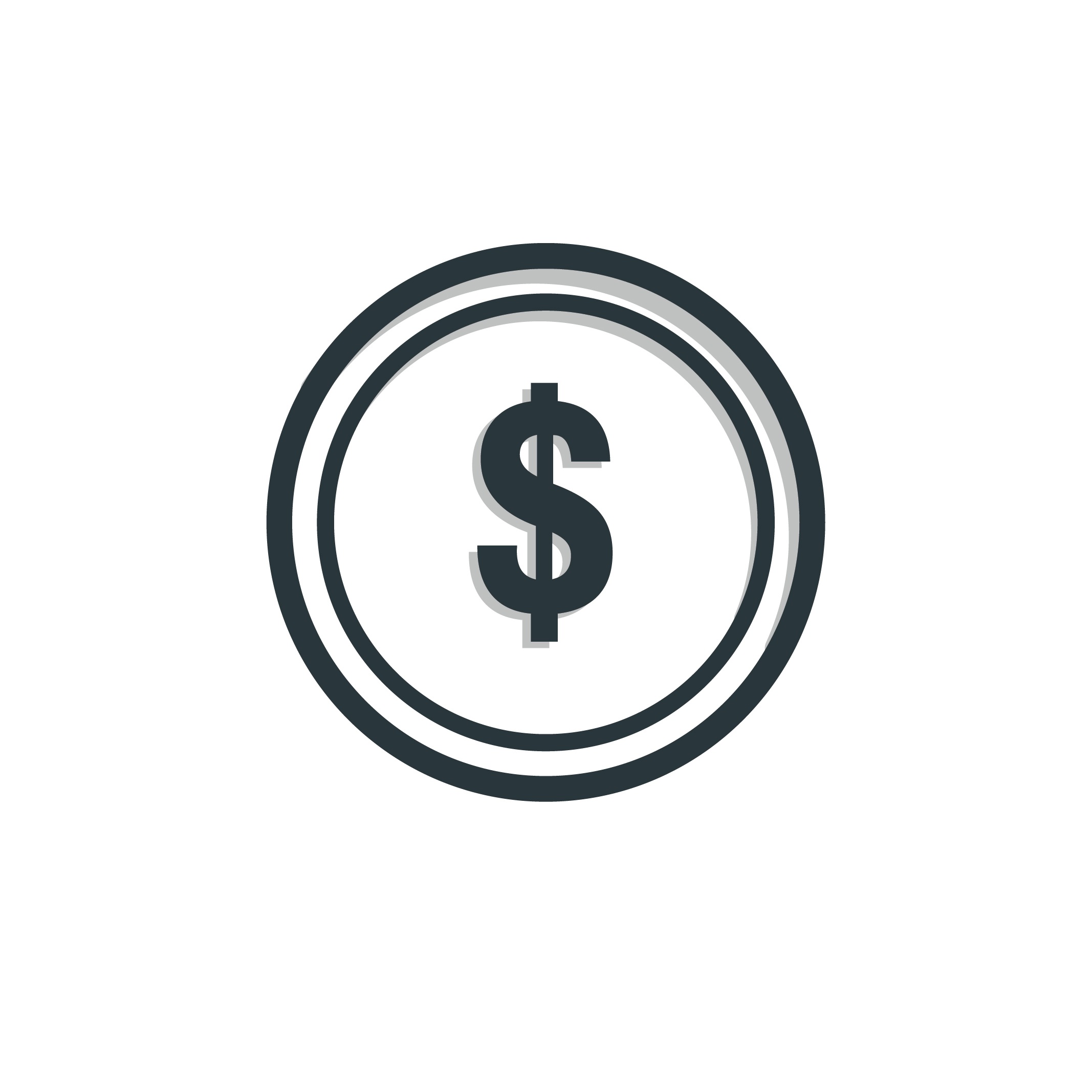 Drawn Coin With A Dollar Symbol Free Image Download