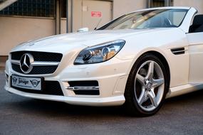 white Mercedes SLC-Class convertible