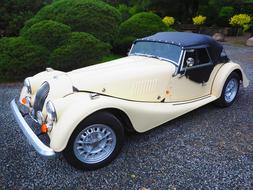 Morgan Plus 8 on the path in the park