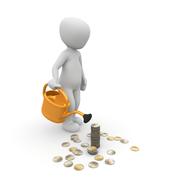 watering money as 3d concept