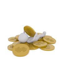 3d model and coins drawing