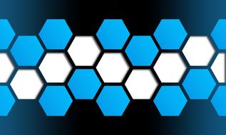 network concept, blue and white cells at deep blue background