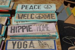 hippie wooden shields