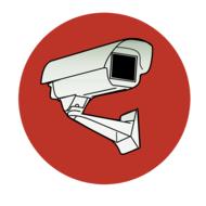 camera security sign drawing