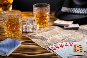 Table with Glass Whiskey