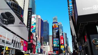 modern architecture of new york city on a sunny day
