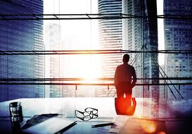 silhouette in the office as an illustration