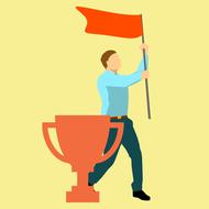 clipart of winning flag proud prize man up