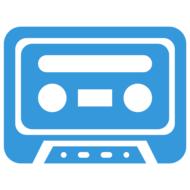 drawn audio cassette as a symbol