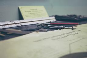 Vintage drawing Equipment on Desk