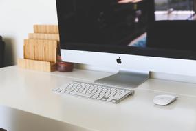 Mac in the beautiful home office