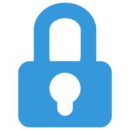 blue icon of padlock