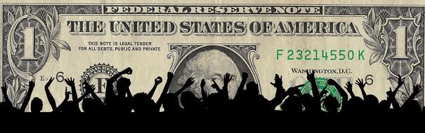 banner with 1 dollar