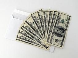 Dollar bills on Envelope, bribe
