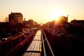 Traffic Paris sunset