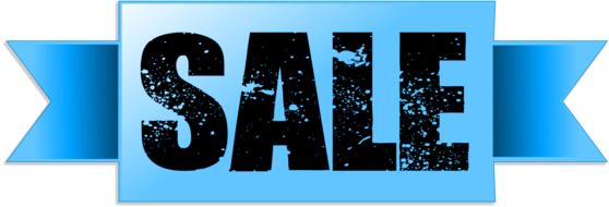 blue banner sale icon drawing