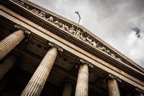 Columns Architecture and white sky