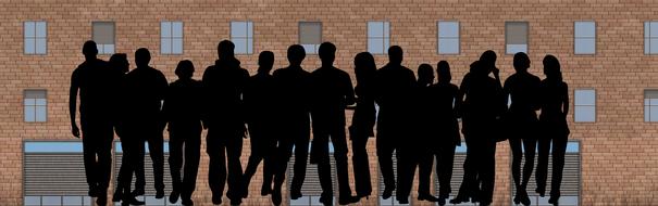 clipart of group of people business and brick wall