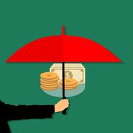 red umbrella for money as an illustration