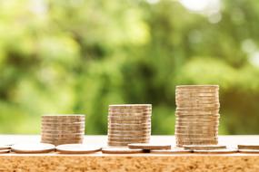 three coin piles