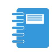 blue icon contact flat drawing