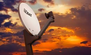 tvsat antenna and red sky