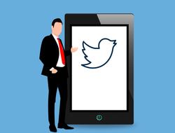 twitter hand tablet business drawing