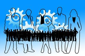 clipart of staff teamwork executive banner