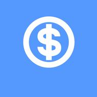 money icon dollar white