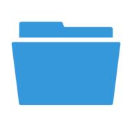 blue icon, file folder