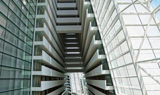 Glass, steel and concrete, contemporary Office building