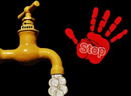 symbolic hand stop red