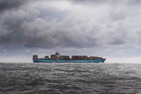 Container Ship Sky dark