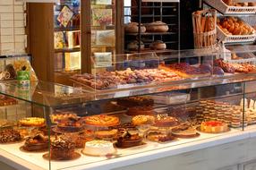 showcase of a pastry shop in Marbella