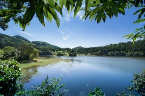 blue Sky over Lake at summer, republic of korea