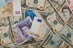 scattered dollars and euros