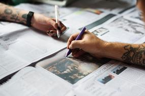 Newspaper Paper Material hand