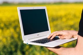 white Acer laptop