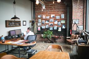 man working in Space room of Office