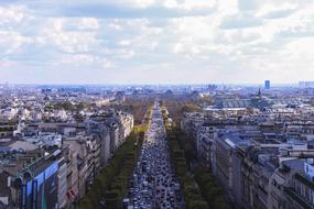 busy street in Paris, France