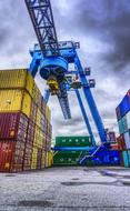 Container Port Loading and clouds