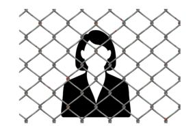 personal businesswoman wire fence