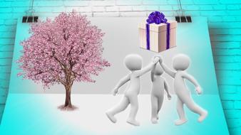 joint project tree pink present