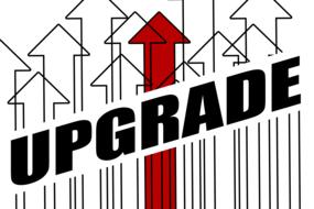 upgrade drawing with arrows on white background