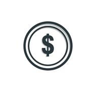 drawn coin with a dollar symbol
